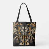 Egyptische kunst traditionele gouden grens creëer tote bag (Achterkant)