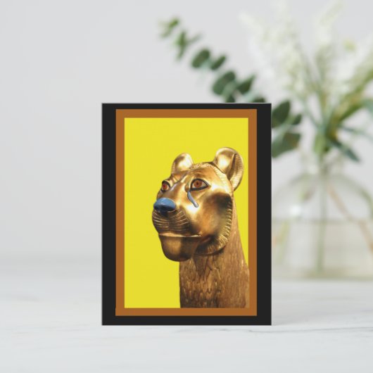 Egyptische leeuwenculptuur, kunstBriefkaart Briefkaart (Staand voorkant)