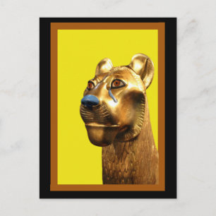 Egyptische leeuwenculptuur, kunstBriefkaart Briefkaart