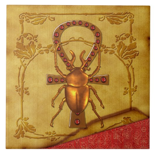 Egyptische Legance Optical Folk Art Tegeltje (Voorkant)