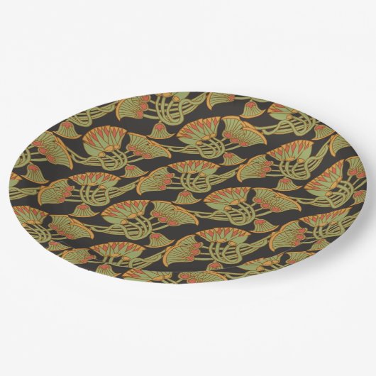 Egyptische Lotus en Papyrus, Zwart Papier Bord (Gekanteld)