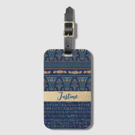 Egyptische Lotus Scarab hiërogliefen gepersonalise Bagagelabel