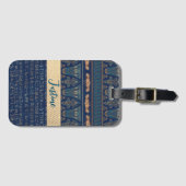 Egyptische Lotus Scarab hiërogliefen gepersonalise Bagagelabel (Voorkant (horizontaal))