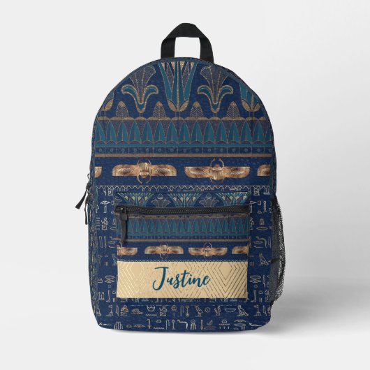 Egyptische Lotus Scarab hiërogliefen gepersonalise Bedrukte Rugzak (Voorkant)