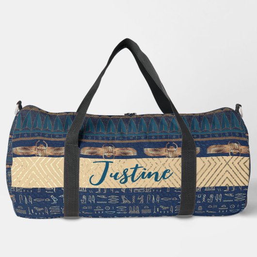 Egyptische Lotus Scarab hiërogliefen gepersonalise Plunjezak (Voorkant)