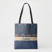 Egyptische Lotus Scarab hiërogliefen gepersonalise Tote Bag (Voorkant)