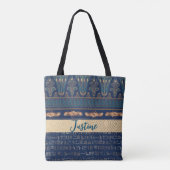 Egyptische Lotus Scarab hiërogliefen gepersonalise Tote Bag (Achterkant)