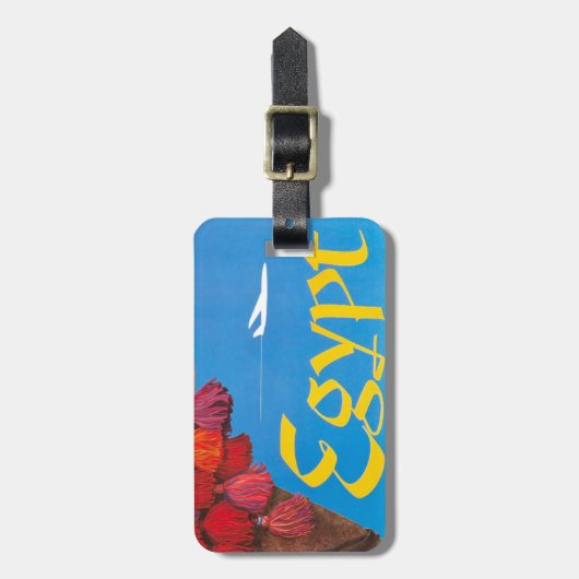  Egyptische luchtreisreclame Bagagelabel (Voorkant verticaal)
