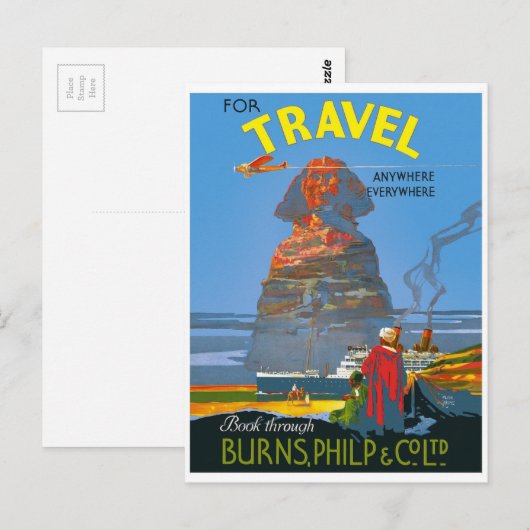  Egyptische luchtreisreclame Briefkaart (Voorkant / Achterkant)