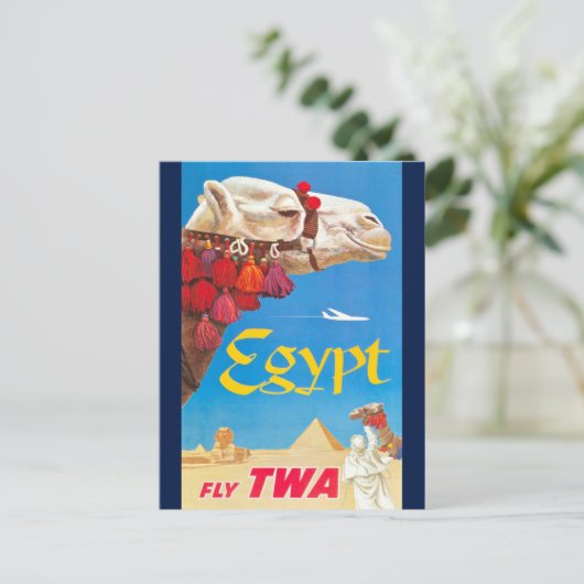 Egyptische luchtreisreclame Briefkaart (Staand voorkant)