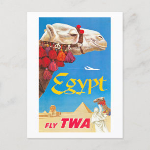  Egyptische luchtreisreclame Feestdagenkaart