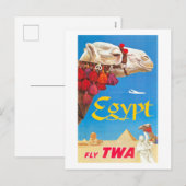  Egyptische luchtreisreclame Feestdagenkaart (Voorkant / Achterkant)