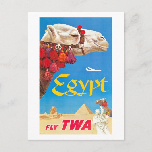  Egyptische luchtreisreclame Feestdagenkaart (Voorkant)