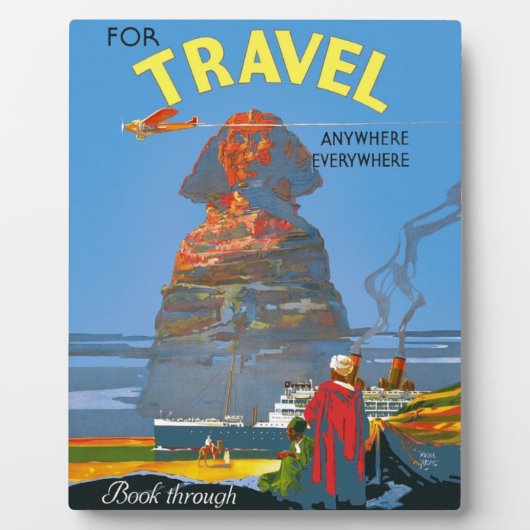 Egyptische luchtreisreclame Fotoplaat (Voorkant)