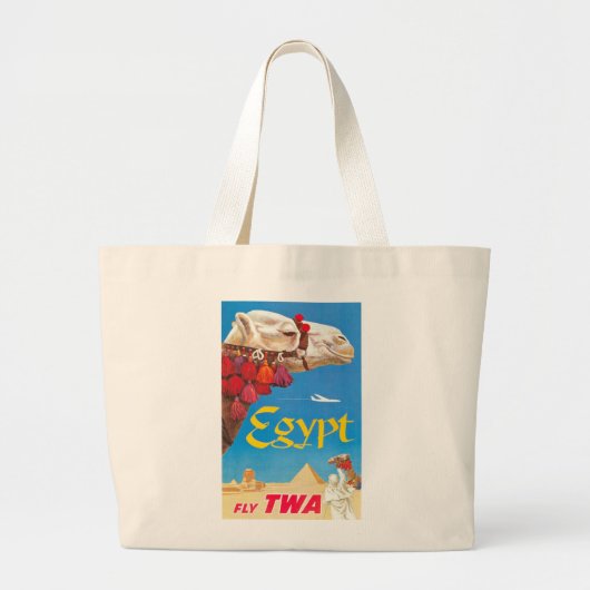  Egyptische luchtreisreclame Grote Tote Bag (Voorkant)