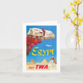  Egyptische luchtreisreclame Kaart (Gele Bloem)