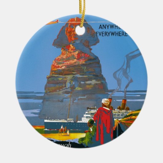  Egyptische luchtreisreclame Keramisch Ornament (Voorkant)
