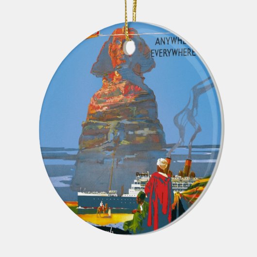 Egyptische luchtreisreclame Keramisch Ornament (Links)