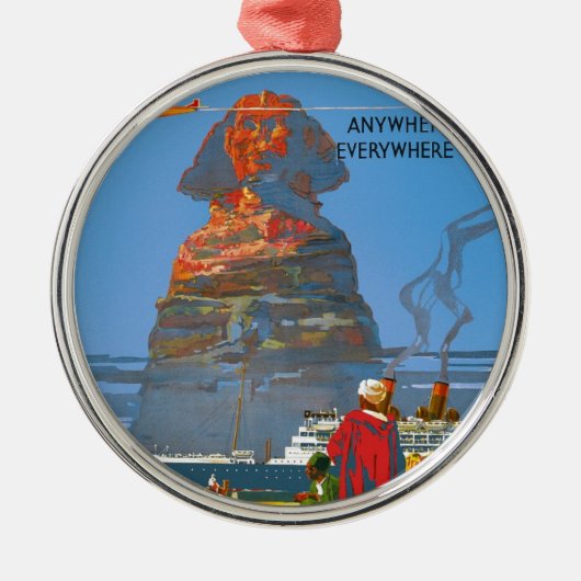  Egyptische luchtreisreclame Metalen Ornament (Voorkant)