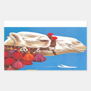  Egyptische luchtreisreclame Rechthoekige Sticker