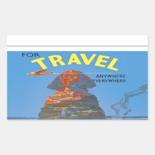 Egyptische luchtreisreclame Rechthoekige Sticker