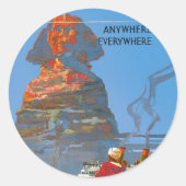  Egyptische luchtreisreclame Ronde Sticker (Voorkant)