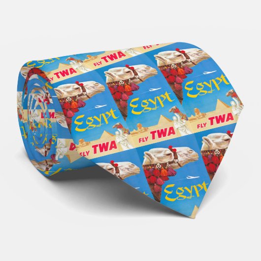  Egyptische luchtreisreclame Stropdas (Opgerold)