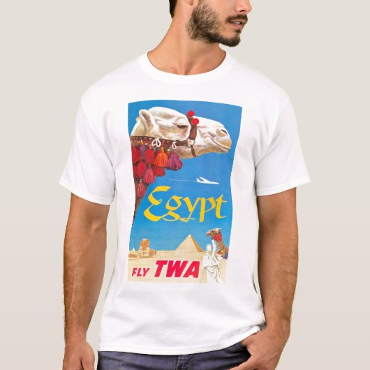  Egyptische luchtreisreclame T-shirt (Voorkant)