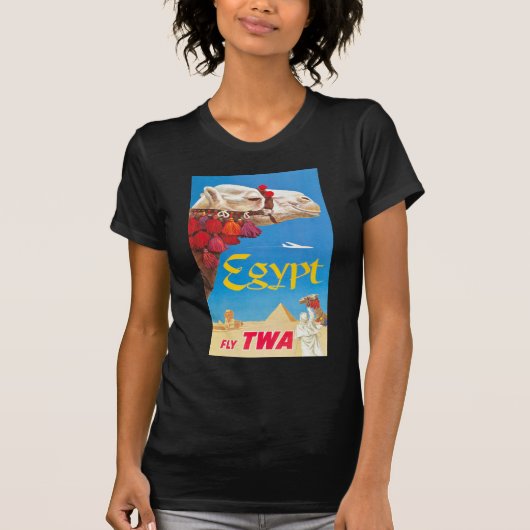 Egyptische luchtreisreclame T-shirt (Voorkant)