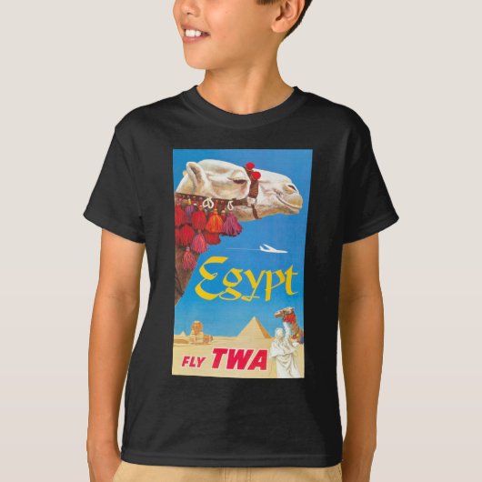 Egyptische luchtreisreclame T-shirt (Voorkant)
