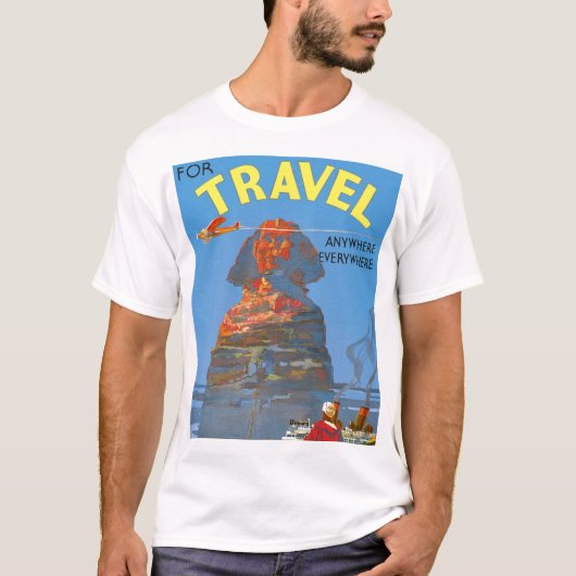  Egyptische luchtreisreclame T-shirt (Voorkant)