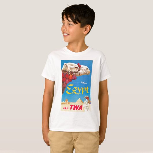  Egyptische luchtreisreclame T-shirt (Voorkant volledig)