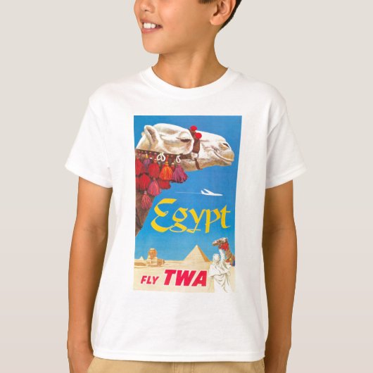  Egyptische luchtreisreclame T-shirt (Voorkant)