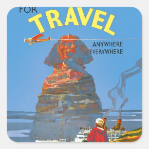 Egyptische luchtreisreclame Vierkante Sticker