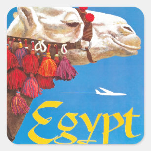  Egyptische luchtreisreclame Vierkante Sticker