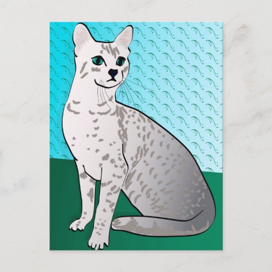 Egyptische Mau Cat - aqua background Briefkaart (Voorkant)