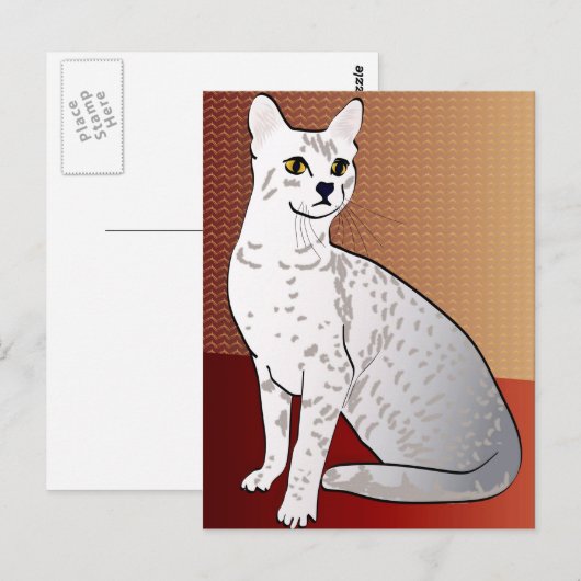 Egyptische Mau Cat - bronzen achtergrond Briefkaart (Voorkant / Achterkant)