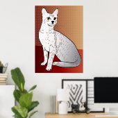 Egyptische Mau Cat - bronzen achtergrond Poster (Thuiskantoor)