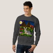 Egyptische Mau Cat in een Midnight Garden Trui (Voorkant volledig)