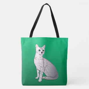 Egyptische Mau Cat over Jade Green Tote Bag