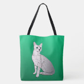Egyptische Mau Cat over Jade Green Tote Bag (Achterkant)