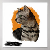 Egyptische Mau Cat Print |Kat-wanddruk (Voorkant)