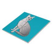 Egyptische Mau Cat - Silver Grey Tegeltje (Zijkant)