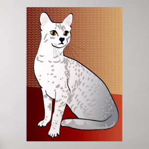 Egyptische Mau Kat - bronzen achtergrond Poster