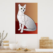 Egyptische Mau Kat - bronzen achtergrond Poster (Keuken)