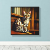 Egyptische Mau Kat  Canvas Afdruk (Insitu (Houten vloer))