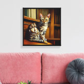 Egyptische Mau Kat  Canvas Afdruk (Insitu (Woonkamer))