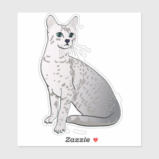 Egyptische Mau kat in zilver grijs Sticker (Vel)