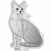 Egyptische Mau kat in zilver grijs Sticker (Voorkant)