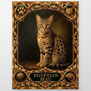 Egyptische Mau, met juwelen bezette erfstuk kunst Briefkaart